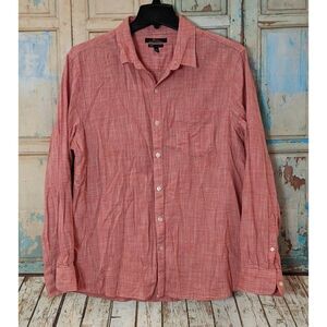 Marc Anthony Mens Size XXL Orange Luxury Slim Fit Long Sleeve Button Up Shirt
